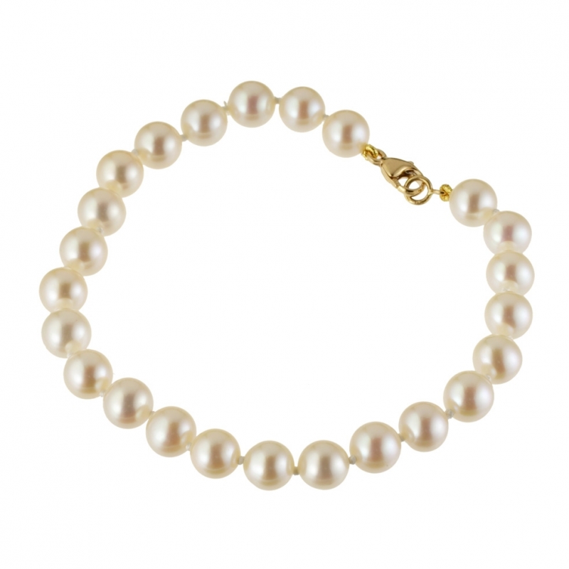 Bracelet en or jaune et perles de culture 6/6.5 : Longueur - 185