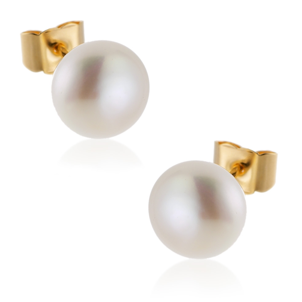 Argent sterling Perle de culture d/'eau douce env Valero Pearls Clous d/'oreilles pour Femme en 925// 5,0-6,0 mm