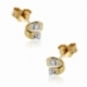 Boucles d'oreilles en or rhodié, diamants - A