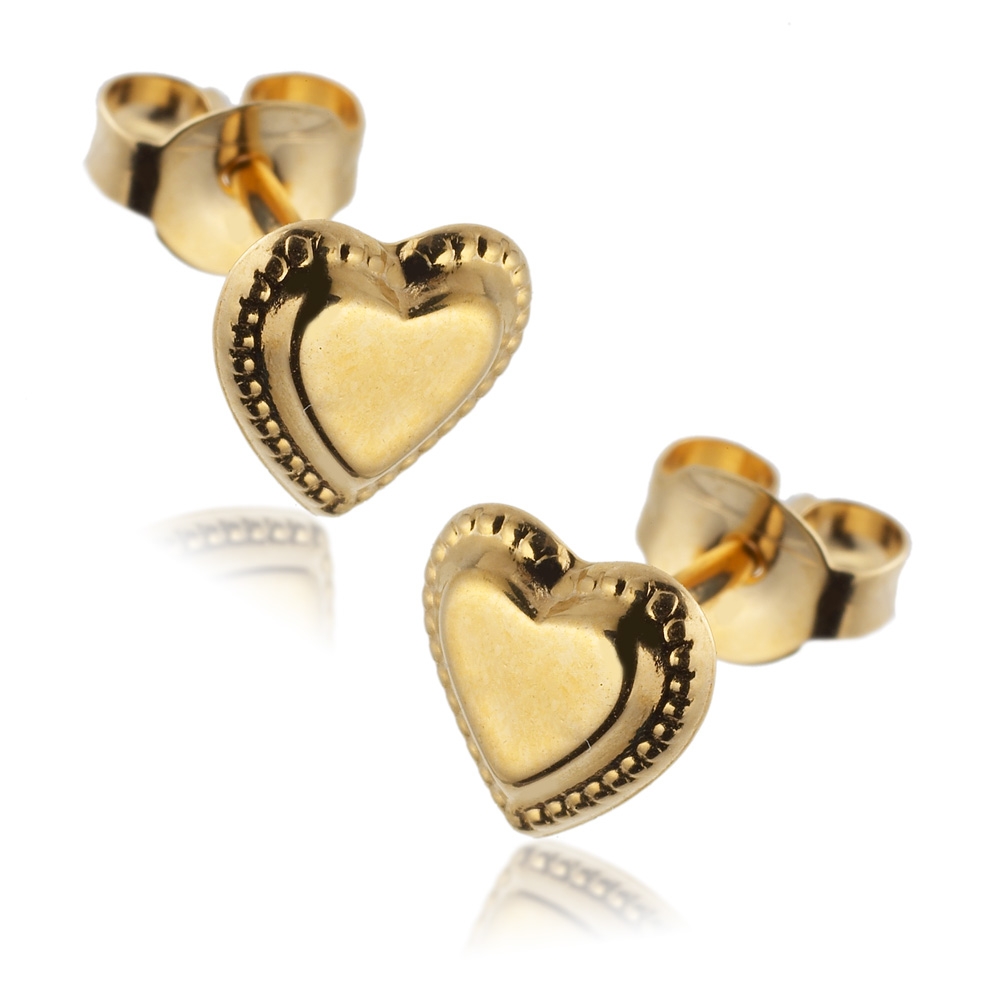 Boucles d'Oreilles Coeur Or Jaune 750 - 18 carats