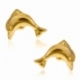 Boucles d'oreilles en or jaune, dauphin - A