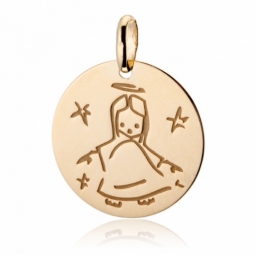 Médaille zodiaque en or jaune, vierge