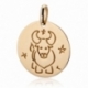 Médaille zodiaque en or jaune, taureau - A