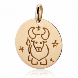 Médaille zodiaque en or jaune, taureau