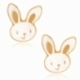 Boucles d'oreilles en or jaune et laque, lapin - A