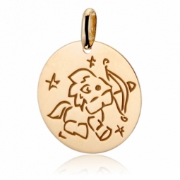 Médaille zodiaque en or jaune, sagittaire