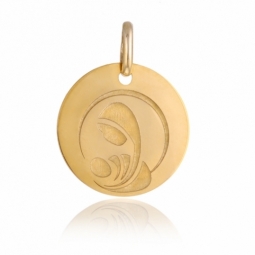 Médaille vierge à l'enfant, or jaune