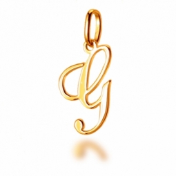 Pendentif alphabet en or jaune, lettre G