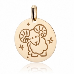 Médaille zodiaque en or jaune, bélier