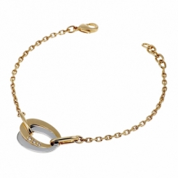 Bracelet en plaqué or et rhodié avec des oxydes de zirconium
