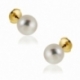 Boucles d'oreilles en or jaune, perle de culture Akoya 8.5 - 9mm - A