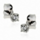 Boucles d'oreilles en or gris, diamant, 4 griffes - A
