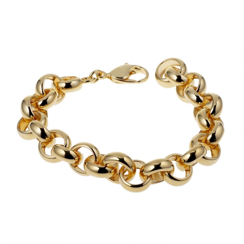 Bracelet en plaqué or, maille jaseron : Longueur - 20 Femme - Le