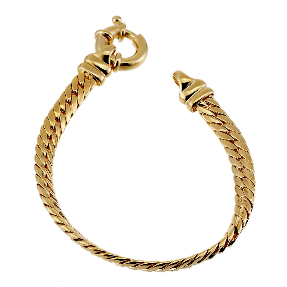 Bracelet en plaqué or, maille anglaise : Longueur - 19 Femme - Le