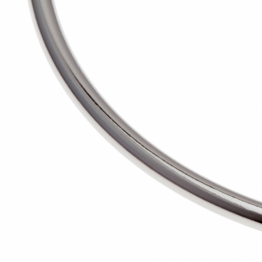 Bracelet jonc en argent rhodié fil rond 3,5 mm : Longueur - 65