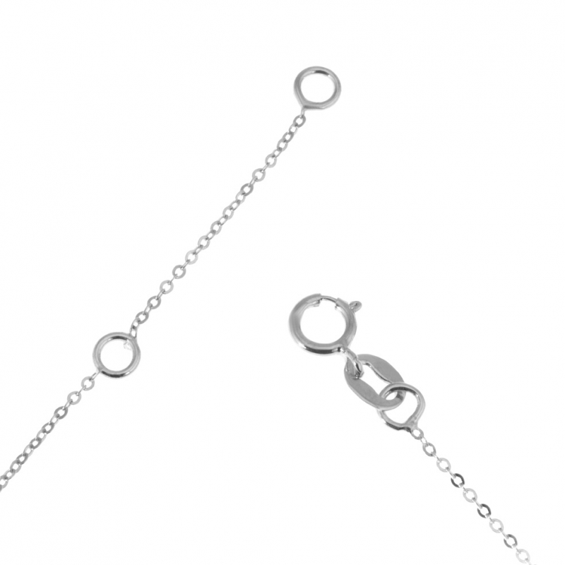 Collier en argent rhodié, perle de culture et oxydes de zirconium