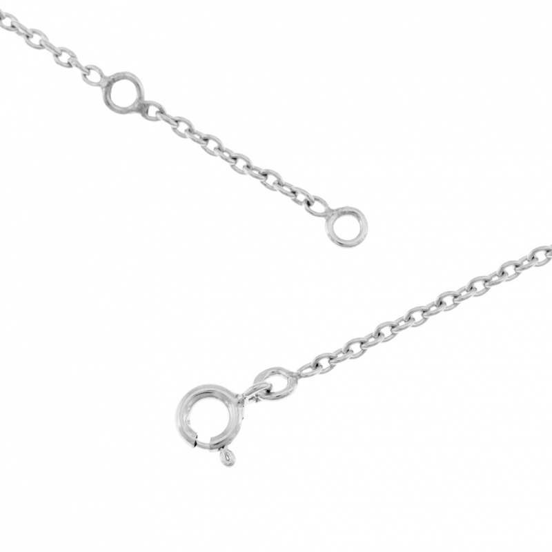 Collier en argent rhodié, signe du zodiaque balance, oxydes de zirconium :  Longueur - 40 Femme - 2.73 g - Le Manège à Bijoux®