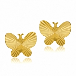 Boucles d'oreilles en or jaune, papillon