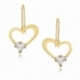 Boucles d'oreilles coeur ajouré en or jaune, oxyde de zirconium - A