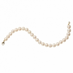 Bracelet en or jaune, perles de culture d'eau douce 5/5,5mm, fermoir mousqueton