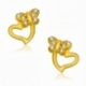 Boucles d'oreilles en or jaune et oxydes de zirconium - A