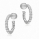 Boucles d'oreilles en argent rhodié, oxydes de zirconium - A
