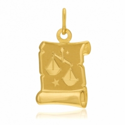 Médaille zodiaque en or jaune, balance