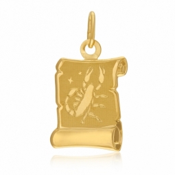 Médaille zodiaque en or jaune, scorpion