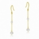 Boucles d'oreilles en or jaune, perles de culture - A