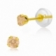Boucles d'oreilles en or jaune, oxyde de zirconium - A