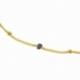 Bracelet en or jaune et laque pailletée noire - B