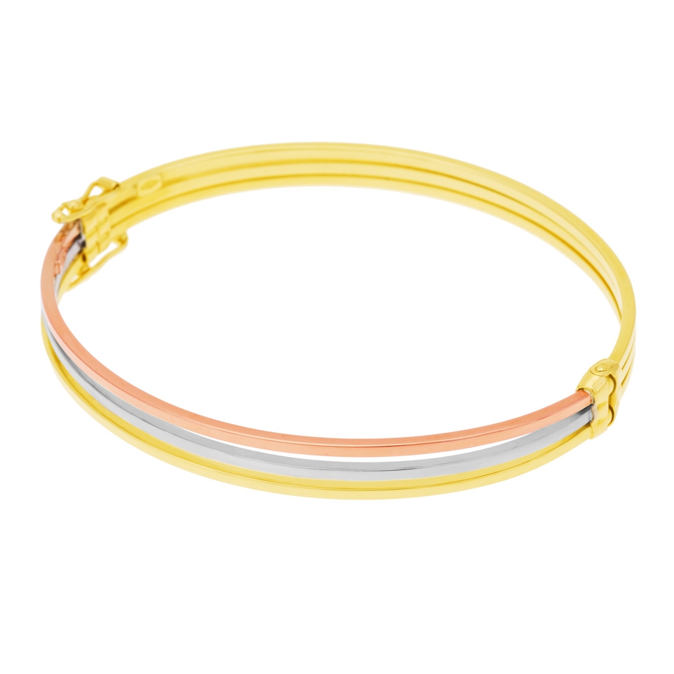 Bracelet jonc en acier, cable et or jaune : Longueur - GM Femme - Le Manège  à Bijoux®