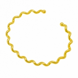Bracelet jonc ouvert en or jaune, torsadé
