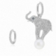 Boucles d'oreilles en argent rhodié, perle de culture  et oxydes de zirconium  - A