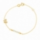 Bracelet en or jaune et laque, perles de culture, papillon - A