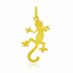 Pendentif en or jaune rhodié, gecko