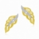Boucles d'oreilles en or jaune rhodié, diamant - A