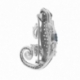 Broche pendentif en argent rhodié et oxydes de zirconium, gecko - B