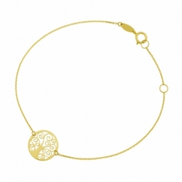 Bracelet en or jaune, arbre de vie