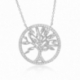 Collier en argent rhodié et oxydes de zirconium, arbre de vie - A