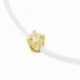 Bracelet cordon blanc en or jaune, oxyde de zirconium - B