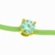Bracelet cordon vert clair en or jaune, oxyde de zirconium - B