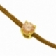 Bracelet cordon jaune en or jaune, oxyde de zirconium - B