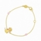 Bracelet en or jaune et laque, cristaux de synthèse roses, Marie Disney  - A