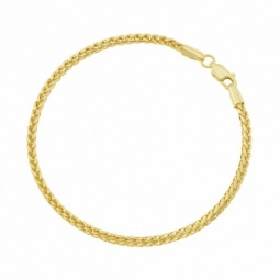 Bracelet en or jaune, maille palmier carré
