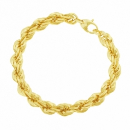 Bracelet en or jaune maille corde