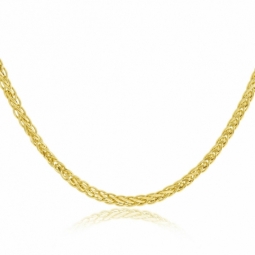 Collier or jaune maille palmier
