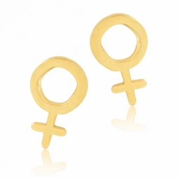 Boucles d'oreilles en or jaune, symbole féminin