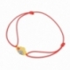 Bracelet cordon orange en or jaune et laque - A