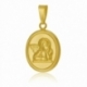 Médaille réversible en or jaune ange, mate et lisse - B